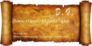 Dancziger Ifigénia névjegykártya